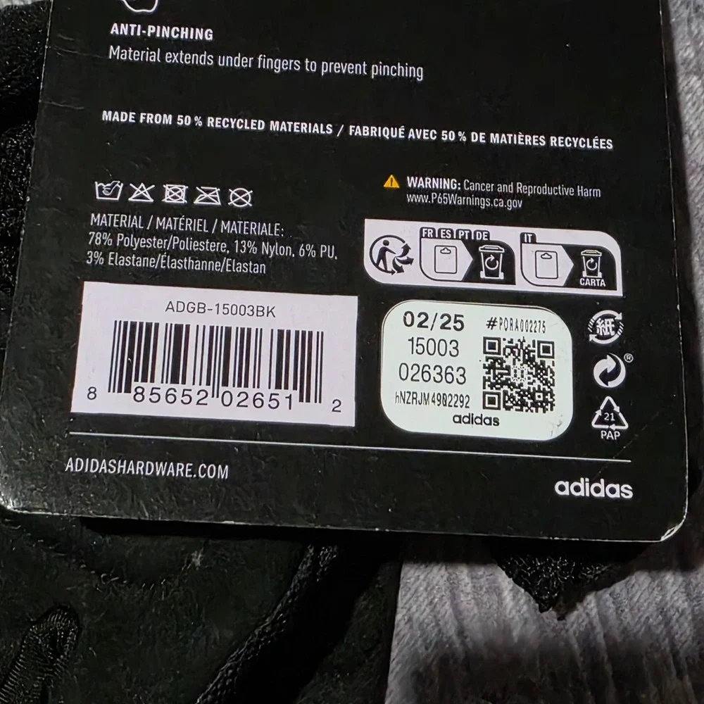 Adidas Essential‎ Training Gloves Black AEROREADY Size L ADGB 15003BK